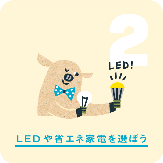 2.LEDや省エネ家電を選ぼう